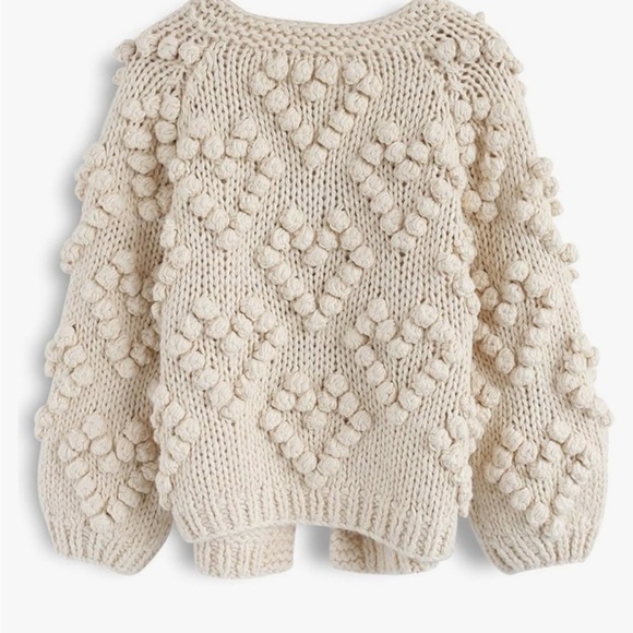 New Open Front Ivory Cardigan. Oversized Size Small - Picture 2 of 8